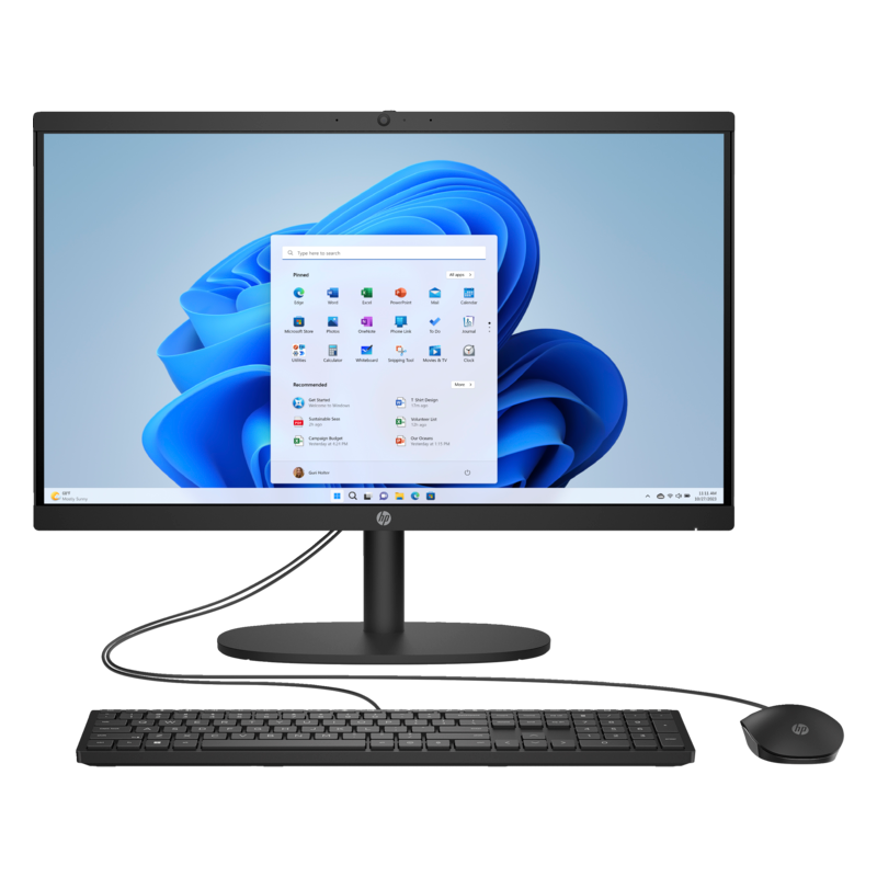 All in One 22 dg0013Intel Core I3 13ém Gen-8Go DDR4 RAM-512Go SSD-LECTEUR DVD-ECRAN 22Pouces Noir Non Tactile-Freedos + Licence Windows 11 Pro