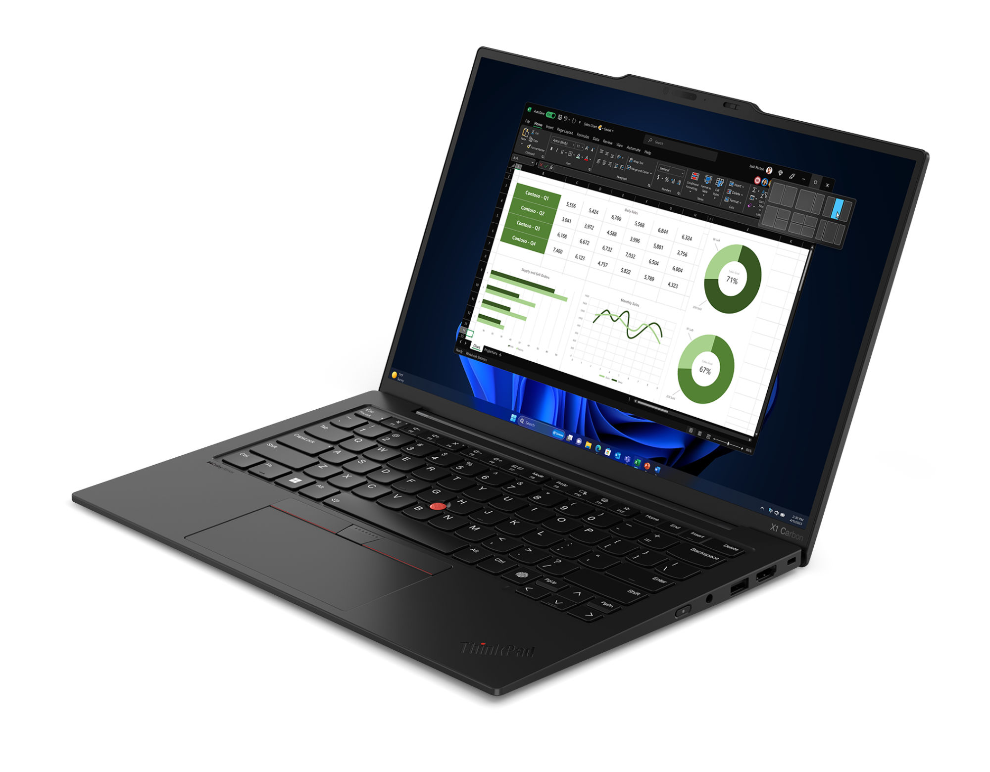 Portable LENOVO THINKPAD CARBON X1 GEN 12 Intel Core ULTRA 7-155U-16 Go LPDDR5 RAM- 2 To SSD-ECRAN 14 Pouces Tactile-Windows 11 Pro Préinstallé thumbnail 2