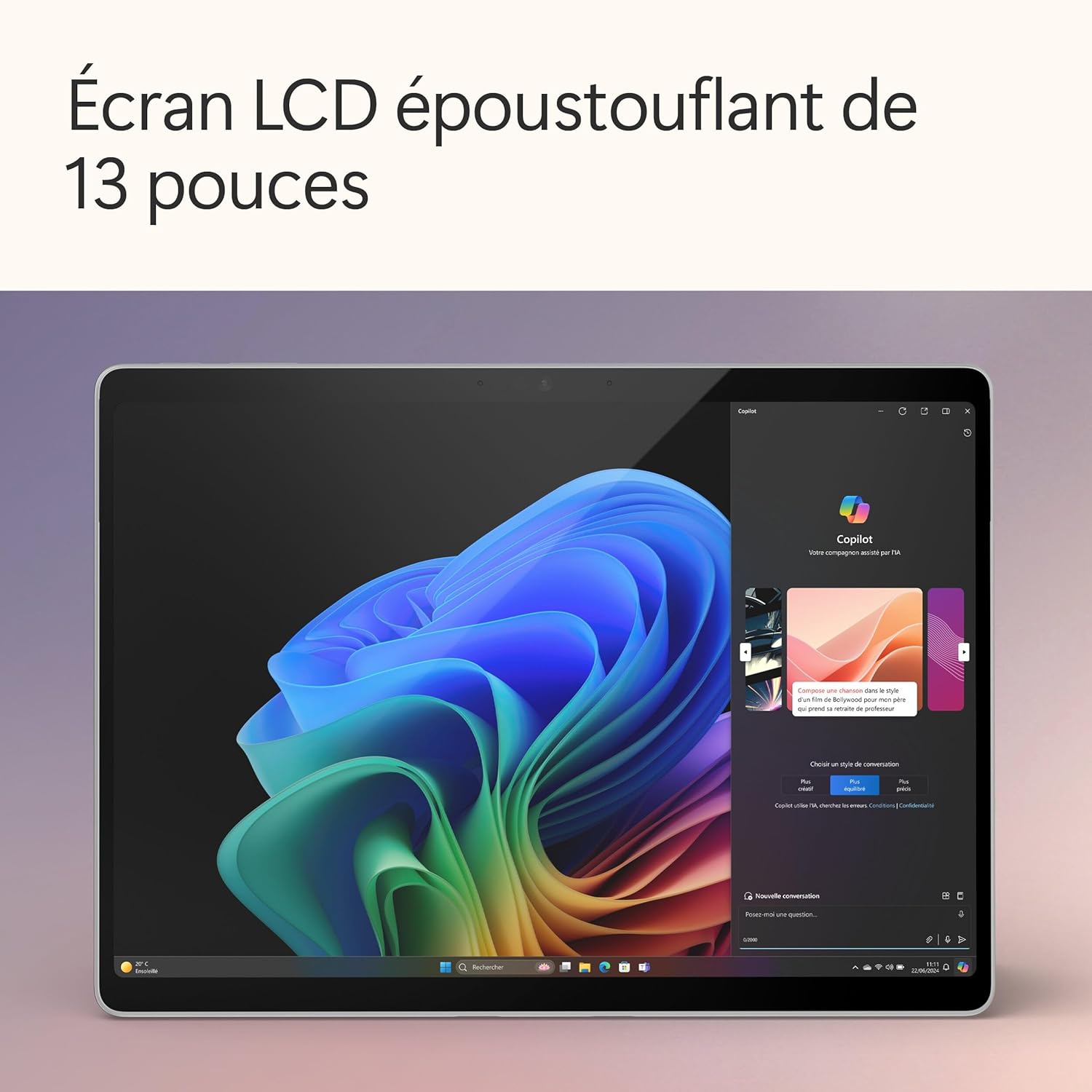 Portable MICROSOFT SURFACE PRO SNAPDRAGON 8 X ELITE 16 Go RAM-1To SSD-ECRAN 14 Pouces Platinium thumbnail 3